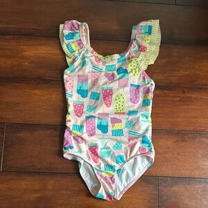 Colorful Ice Cream Print Kids Swimsuit